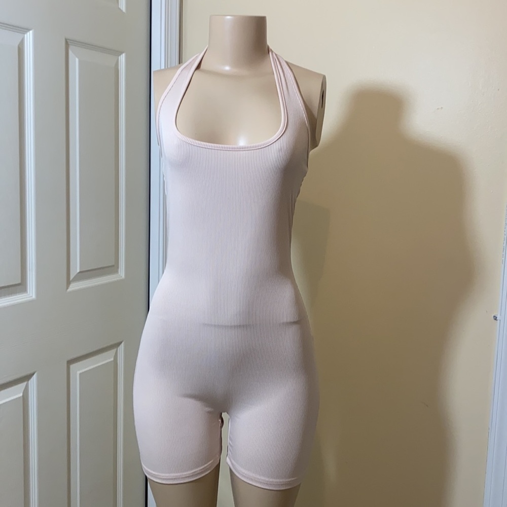 Blush romper open back